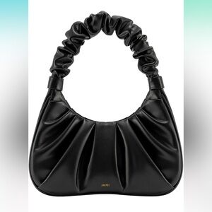 JW PEI BLACK RUCHED SHOULDER BAG